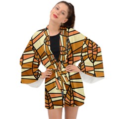 Autumn Leaf Mosaic Seamless Long Sleeve Kimono by Hannah976