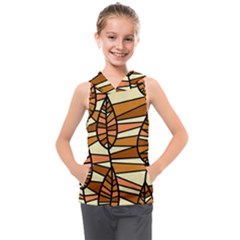 Autumn Leaf Mosaic Seamless Kids  Sleeveless Hoodie by Hannah976