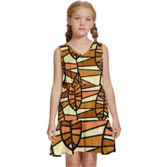 Autumn Leaf Mosaic Seamless Kids  Sleeveless Tiered Mini Dress by Hannah976