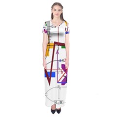 Mathematics Formula Physics School Short Sleeve Maxi Dress by Bedest