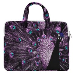 Purple Peacock Macbook Pro 15  Double Pocket Laptop Bag  by Bedest