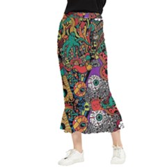 Cute Cartoon Doodle Maxi Fishtail Chiffon Skirt by Bedest