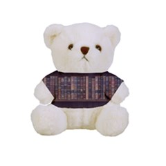 Old Bookshelf Orderly Antique Books Full Print Cuddly Teddy Bear by Ravend