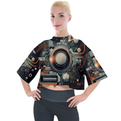 Technology Robot Internet Processor Mock Neck T-shirt by Ravend