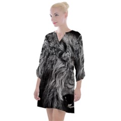 Angry Male Lion Wild Animal Open Neck Shift Dress by Loisa77