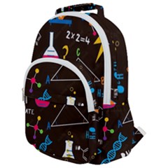 Science Lesson Flat Vector Seamless Pattern Rounded Multi Pocket Backpack by Loisa77