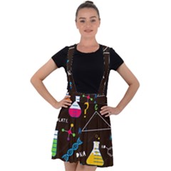 Science Lesson Flat Vector Seamless Pattern Velvet Suspender Skater Skirt by Loisa77