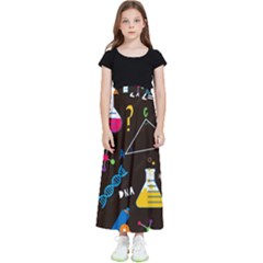 Science Lesson Flat Vector Seamless Pattern Kids  Flared Maxi Skirt by Loisa77