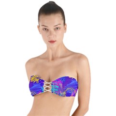 Seamless Vintage Pattern Retro 80s Or 90s Style Abstract Twist Bandeau Bikini Top by Loisa77