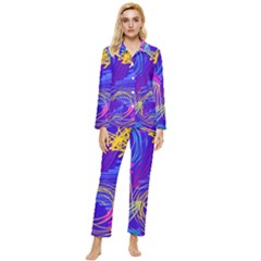 Seamless Vintage Pattern Retro 80s Or 90s Style Abstract Womens  Long Sleeve Velvet Pocket Pajamas Set by Loisa77