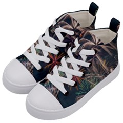 Firework Fireworks Display Lake Kids  Mid-top Canvas Sneakers by Proyonanggan