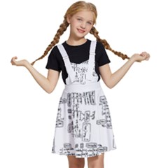 Blackboard Algorithms Black And White Pattern Kids  Apron Dress by dflcprintsclothing