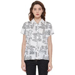 Blackboard Algorithms Black And White Pattern Short Sleeve Pocket Shirt by dflcprintsclothing