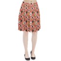 Flower Pink Brown Pattern Floral Pleated Skirt View1