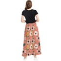 Flower Pink Brown Pattern Floral Maxi Chiffon Skirt View2