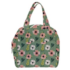 Flower Green Pink Pattern Floral Boxy Hand Bag by anzea