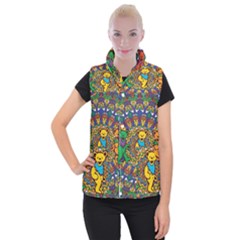 Dead Dancing Bears Grateful Dead Pattern Women s Button Up Vest by Grandong