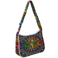 Dead Dancing Bears Grateful Dead Pattern Zip Up Shoulder Bag by Grandong