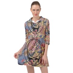 Grateful Dead Artsy Mini Skater Shirt Dress by Bedest