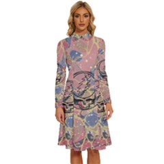 Grateful Dead Artsy Long Sleeve Shirt Collar A-line Dress by Bedest