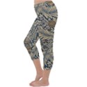 Brown Vintage Background Vintage Floral Pattern Capri Winter Leggings  View2