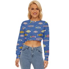 Sea Fish Blue Submarine Animals Lightweight Long Sleeve Sweatshirt by Loisa77