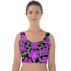 Flowers Nature Bloom Flora Bouquet Velvet Crop Top by Loisa77