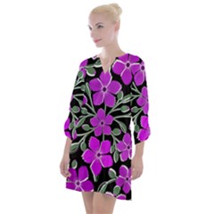 Flowers Nature Bloom Flora Bouquet Open Neck Shift Dress by Loisa77