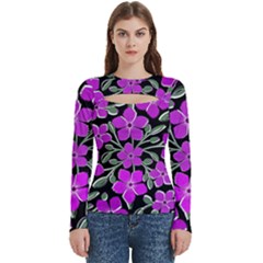 Flowers Nature Bloom Flora Bouquet Women s Cut Out Long Sleeve T-shirt by Loisa77