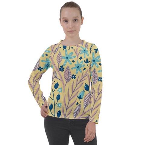 Plants Art Motif Flowers Women s Long Sleeve Raglan T-shirt by Loisa77