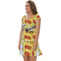 Cartoon Comics Pattern Short Sleeve Tiered Mini Dress View2