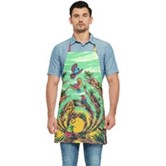 Monkey Tiger Bird Parrot Forest Jungle Style Kitchen Apron by Grandong