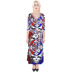 The Grateful Dead Quarter Sleeve Wrap Maxi Dress by Grandong