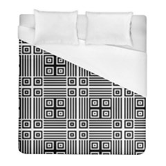 Squares Inside Background Checkered Contemporary Effect Electronic Futuristic Graphic Illusion Modern Duvet Cover (full/ Double Size) by Loisa77