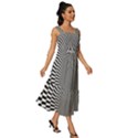 Circles Checkered Abstract Abstraction Art Square Neckline Tiered Midi Dress View3