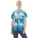 Dolphin Blue Fantasy Women s Short Sleeve Pocket Shirt View1