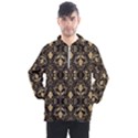 Vintage Batik Art Architecture Pattern Men s Half Zip Pullover View1