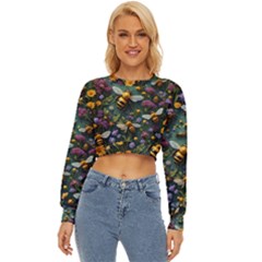 Bees Colony Flowers Lightweight Long Sleeve Sweatshirt by Loisa77