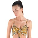 Leaf Yellow Point Flower White Woven Tie Front Bralet View1