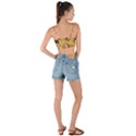 Leaf Yellow Point Flower White Woven Tie Front Bralet View2