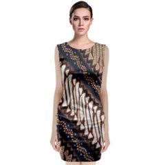 Batik Indonesian Culture Indonesia Authentic Sleeveless Velvet Midi Dress by Perong