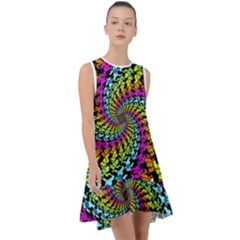 3d Grateful Dead 90 s Neon Dancing Bears Frill Swing Dress by Perong