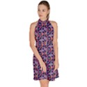 Trippy Cool Pattern Sleeveless Halter Neck A-Line Dress View3