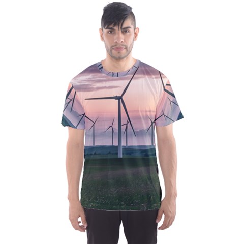 Wind Giants At Twilight Men s Sport Mesh T-shirt by Tellerarts