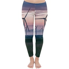 Wind Giants At Twilight Classic Winter Leggings by Tellerarts