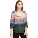 Wind Giants At Twilight Chiffon Quarter Sleeve Blouse View1