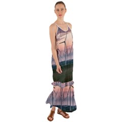 Wind Giants At Twilight Cami Maxi Ruffle Chiffon Dress by Tellerarts