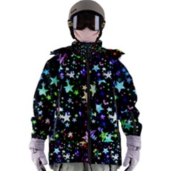 Christmas-star-gloss-lights-light Women s Zip Ski And Snowboard Waterproof Breathable Jacket by Grandong