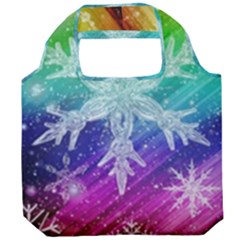 Christmas-snowflake-background Foldable Grocery Recycle Bag by Grandong