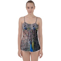 Peacock Bird Animal Peafowl Babydoll Tankini Top by Perong